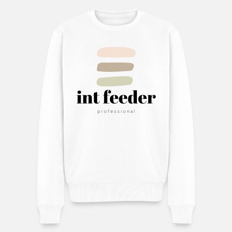 int feeder - Männer Premium Bio Pullover - Weiß