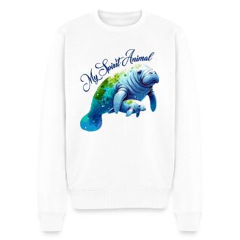 Seekuh mit Kalb - Männer Premium Bio Pullover - Weiß - Vorne - Thijin (182cm)