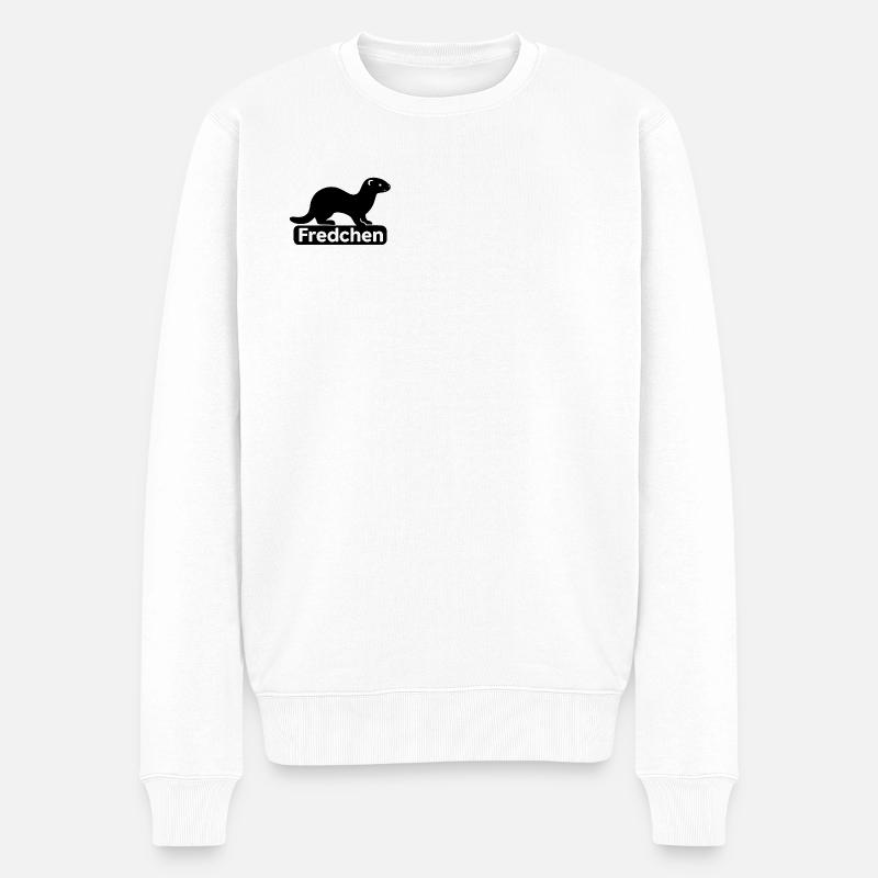 Fredchen_Frettchen - Männer Premium Bio Pullover - Weiß