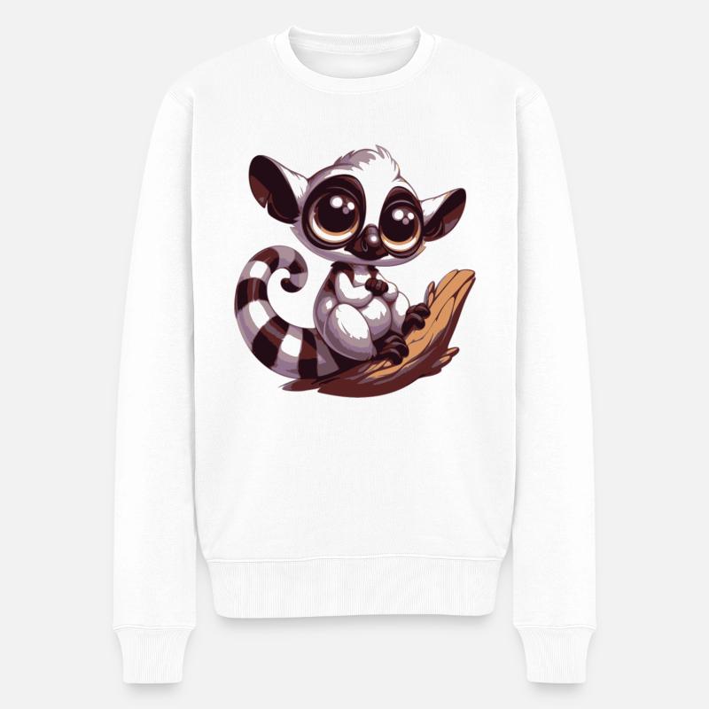 Lemur - Männer Premium Bio Pullover - Weiß