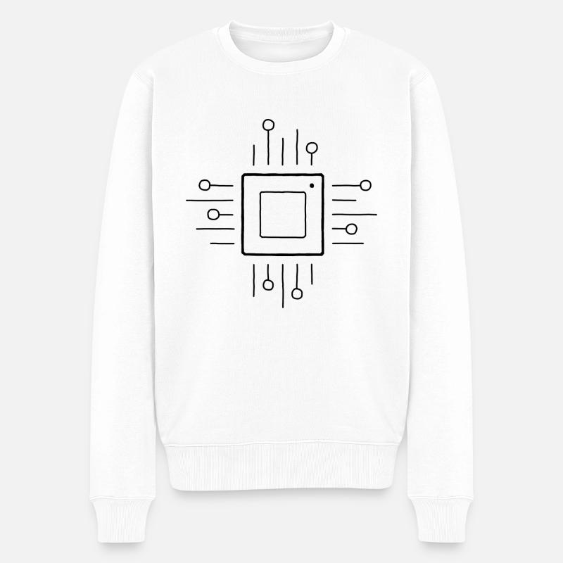 CircuitLine - Männer Premium Bio Pullover - Weiß