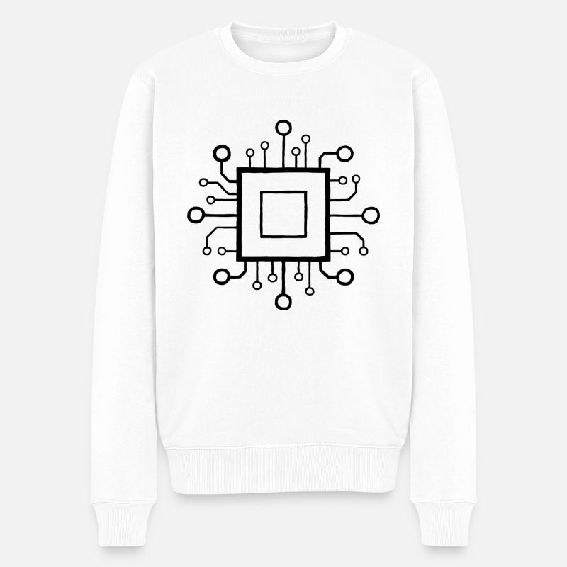 CircuitDot - Männer Premium Bio Pullover - Weiß