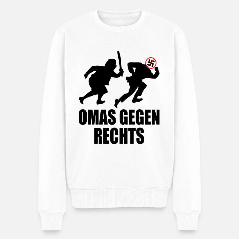 Omas gegen rechts - Männer Premium Bio Pullover - Weiß