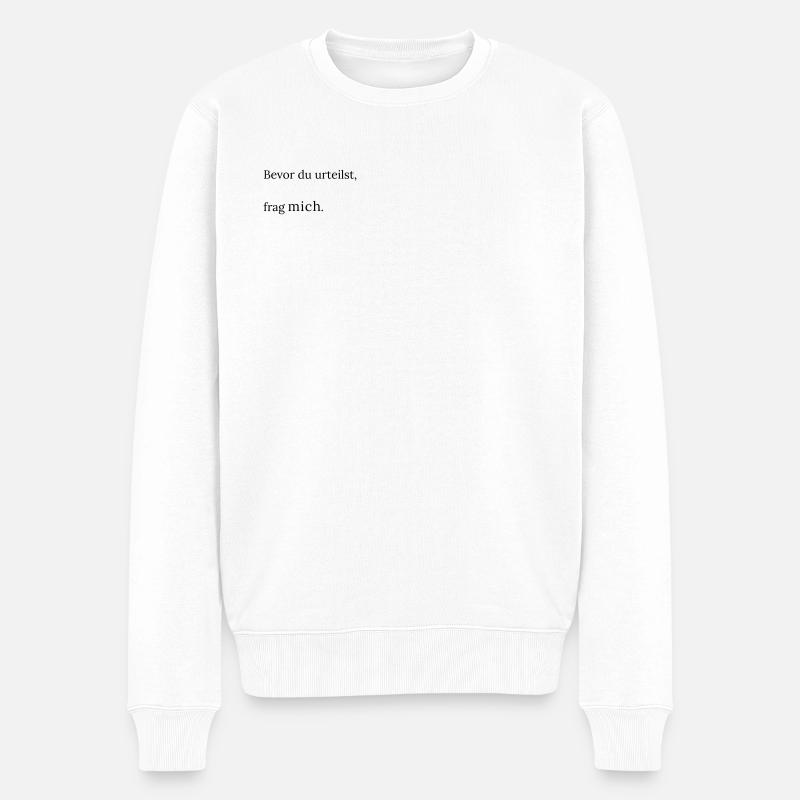 Frag_mich - Männer Premium Bio Pullover - Weiß
