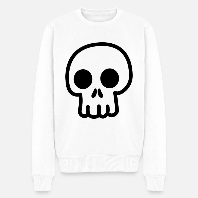 Totenkopf Süß Kawaii - Männer Premium Bio Pullover - Weiß