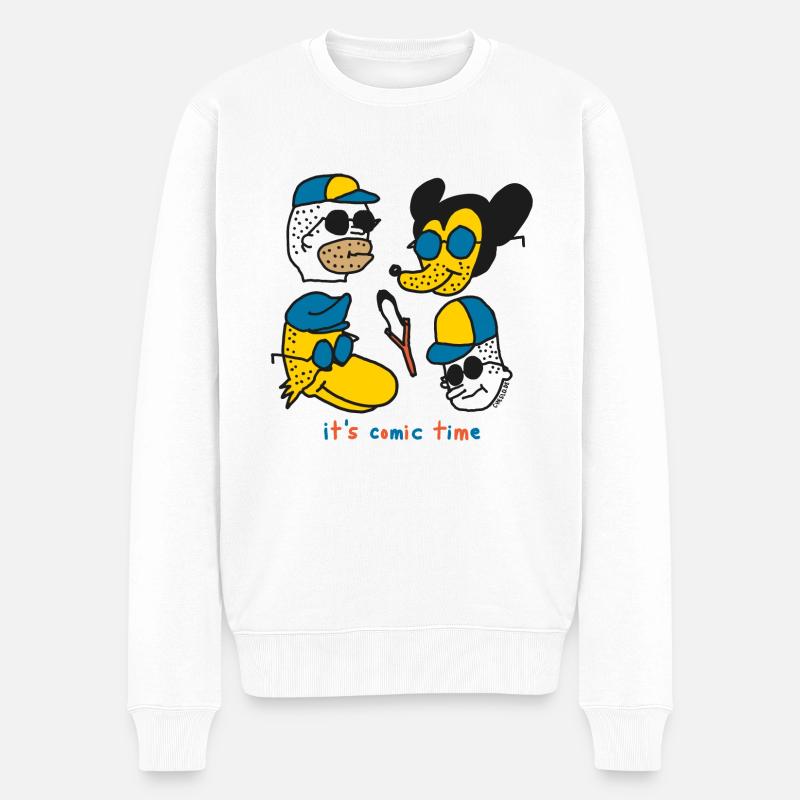It´s Comic Time by Cheslo - Männer Premium Bio Pullover - Weiß