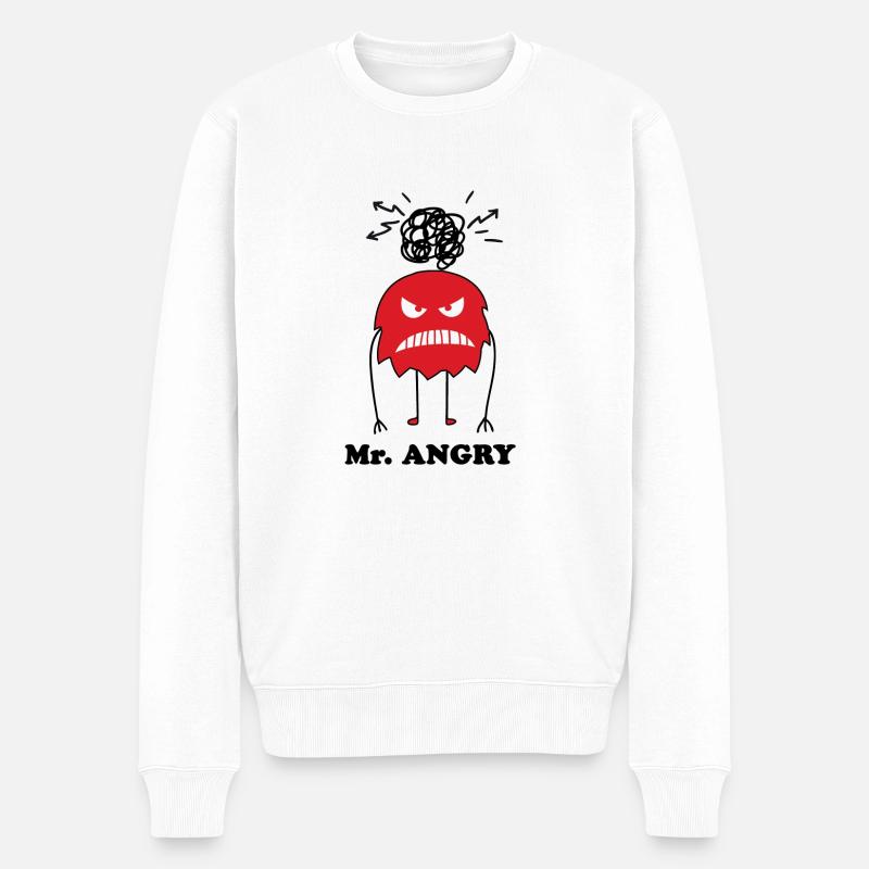 Herr wütend - Männer Premium Bio Pullover - Weiß