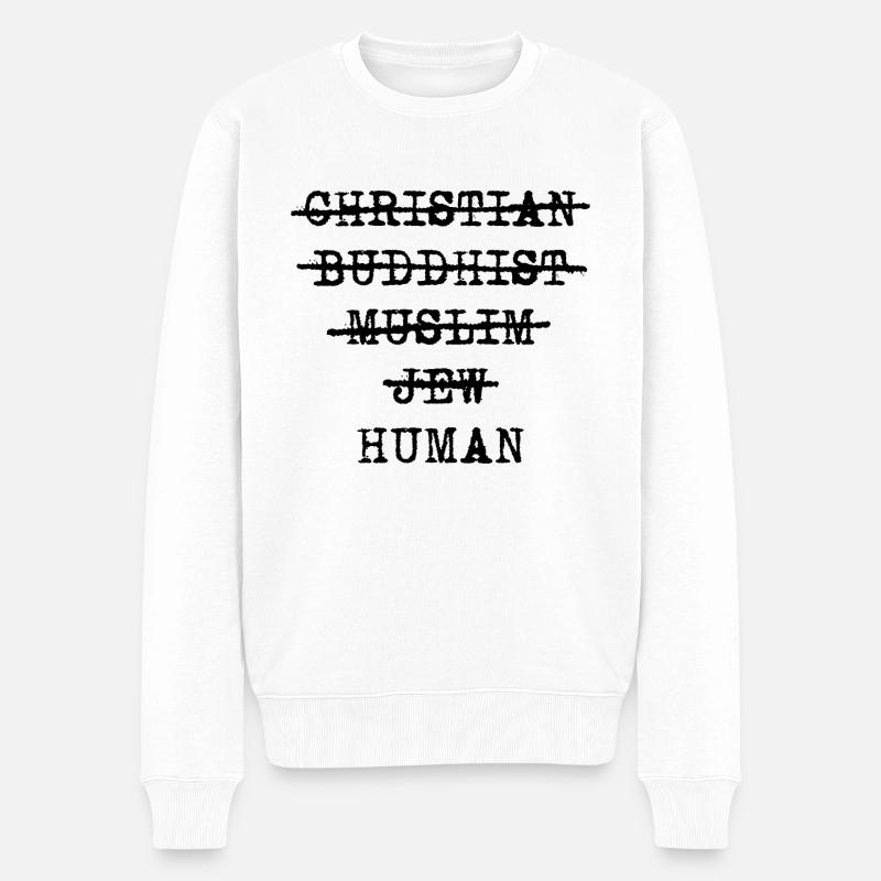Human - Männer Premium Bio Pullover - Weiß