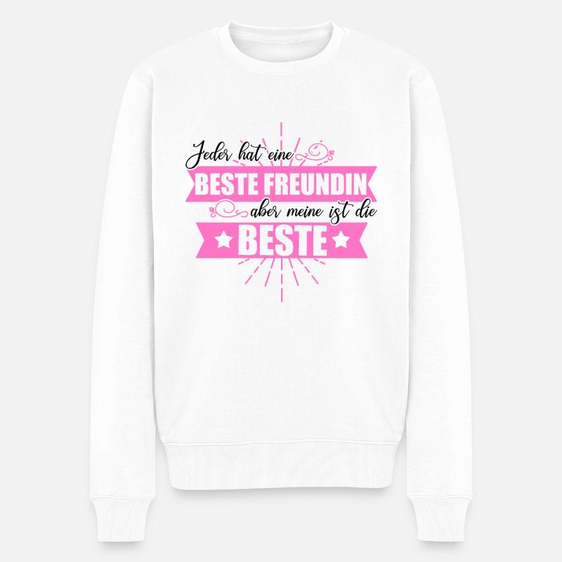 Partnerlook Beste Freundinnen - Männer Premium Bio Pullover - Weiß