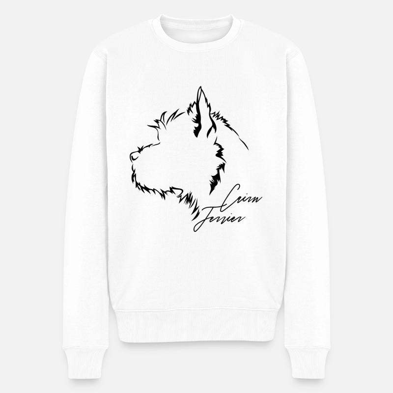 CAIRN TERRIER Profil Chiens Chien Wilsigns - Pull Premium bio Homme - blanc