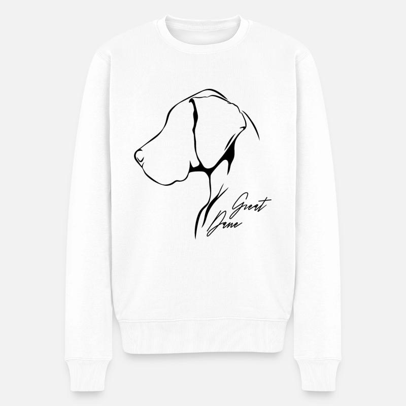 GREAT DANE Profil Hunde Hund Wilsigns - Männer Premium Bio Pullover - Weiß