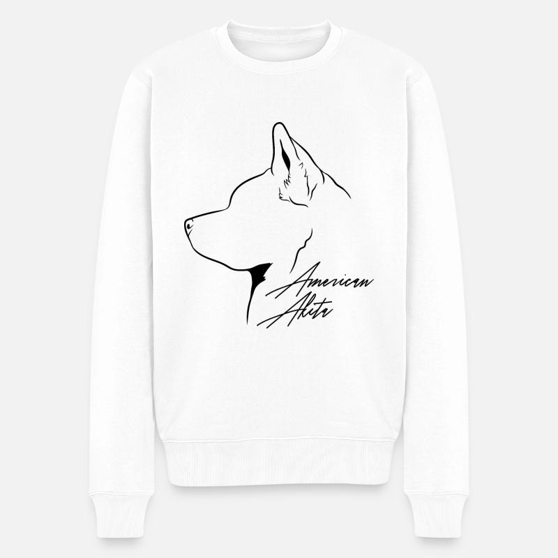 American Akita Profil Hunde Hund Wilsigns - Männer Premium Bio Pullover - Weiß