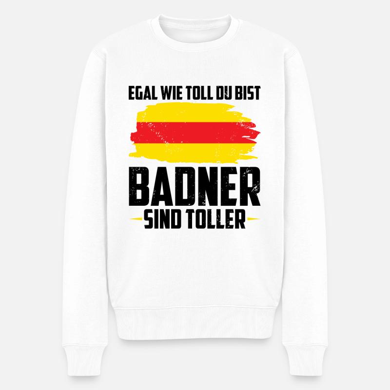 Baden - Männer Premium Bio Pullover - Weiß
