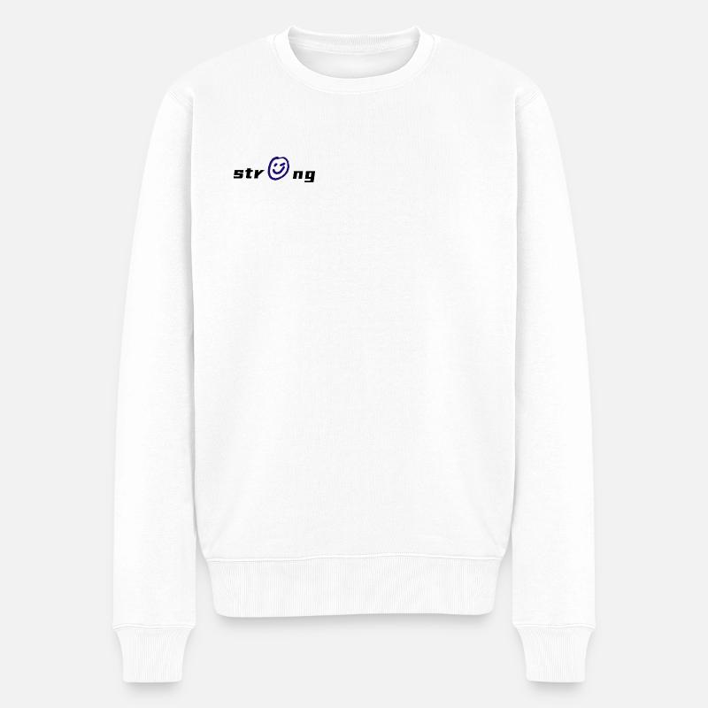 Lebendige -Grafik auf Textil - Männer Premium Bio Pullover - Weiß