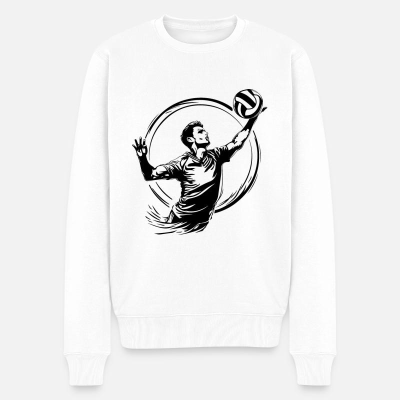 Joueurs de volley-ball - Pull Premium bio Homme - blanc