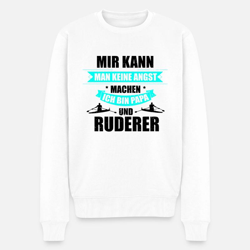 Keine Angst Papa Ruderer Hobby Rudersport Vater - Männer Premium Bio Pullover - Weiß