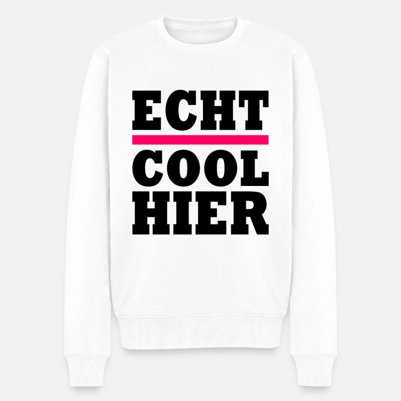 Echt cool hier - Männer Premium Bio Pullover - Weiß
