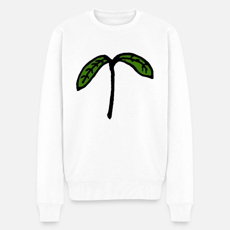 Jeune plante de semis germés - Pull Premium bio Homme - blanc