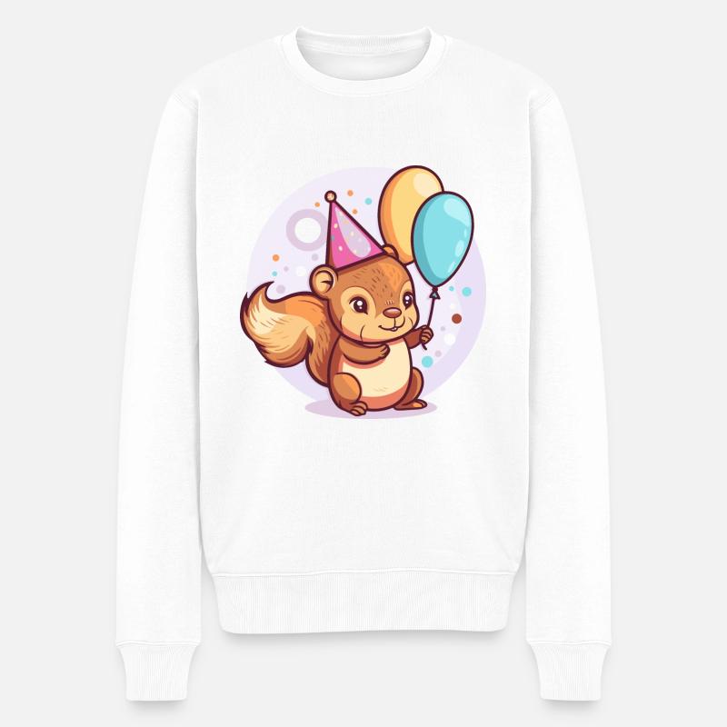 Squirrel Birthday Comic - Men's Premium Organic Jumper - white