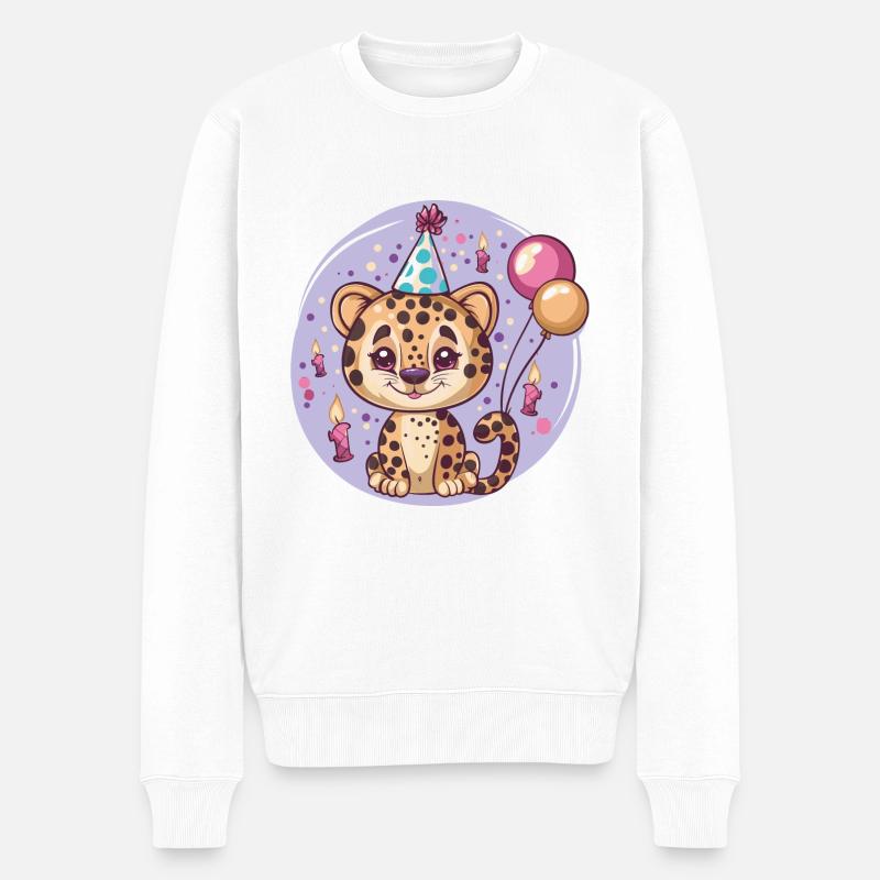 Bande dessinée d’anniversaire léopard - Pull Premium bio Homme - blanc