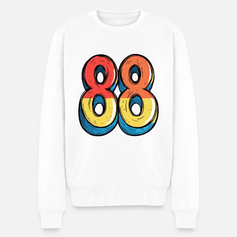 88 Zahl Symbol - Männer Premium Bio Pullover - Weiß