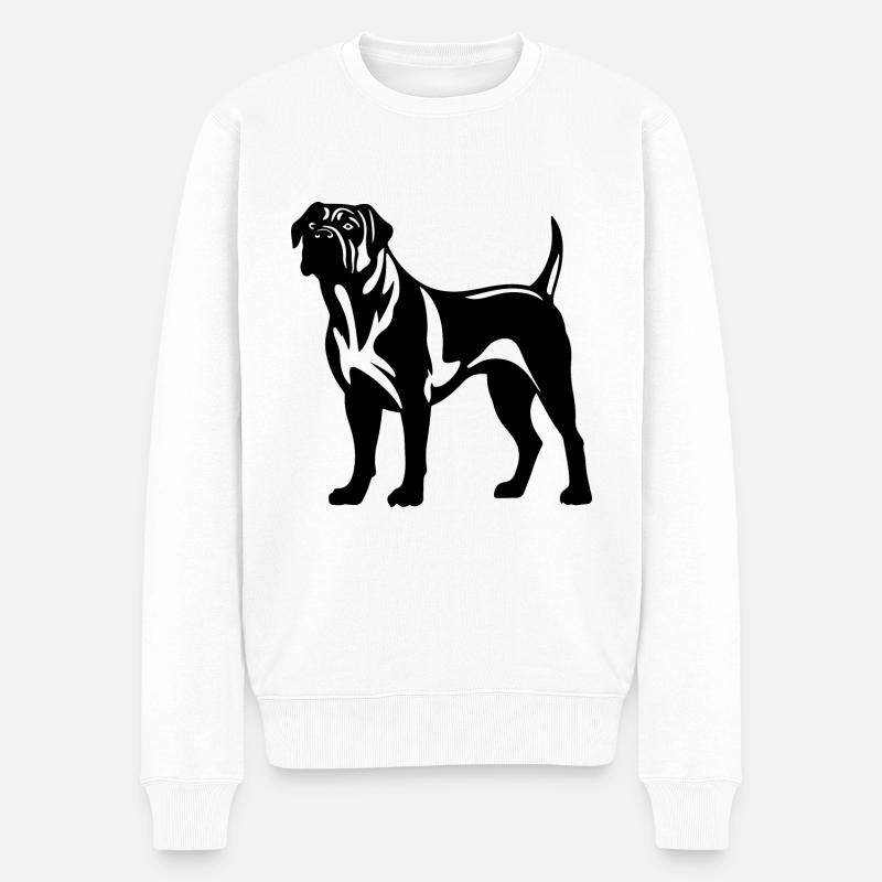 Chien Bullmastiff - Pull Premium bio Homme - blanc