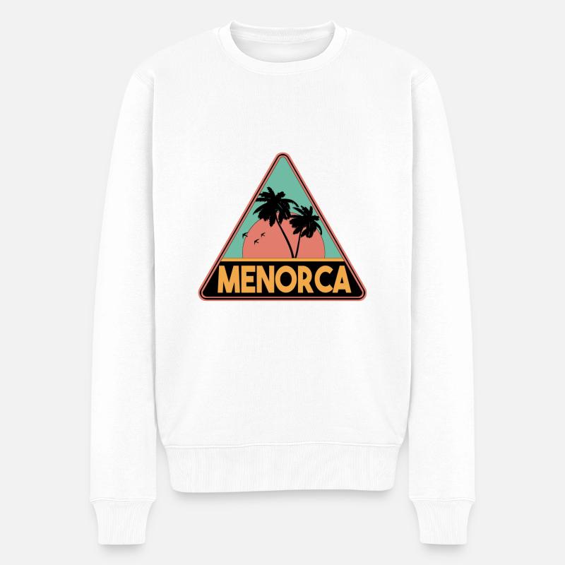 Dreieck Palmen Menorca - Männer Premium Bio Pullover - Weiß