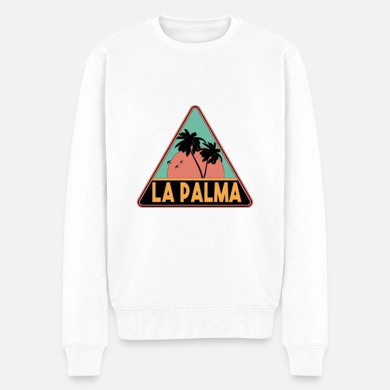 Palmiers Triangle La Palma - Pull Premium bio Homme - blanc