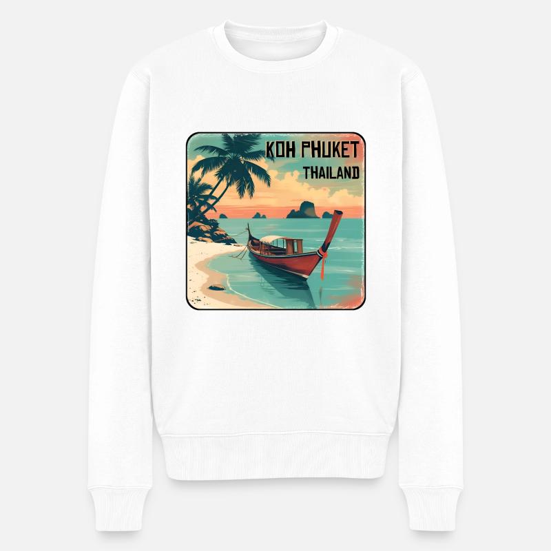 Koh Phuket - Männer Premium Bio Pullover - Weiß