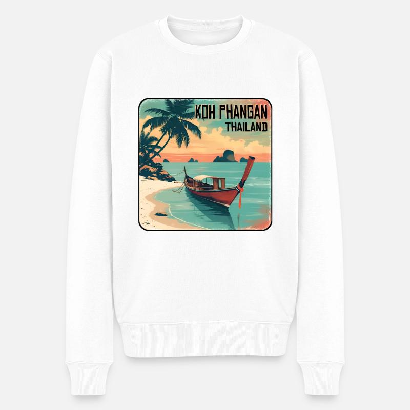 Koh Phangan, Thailand - Men's Premium Organic Jumper - white