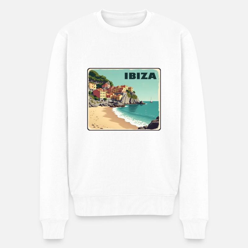 Ibiza Balearen - Männer Premium Bio Pullover - Weiß