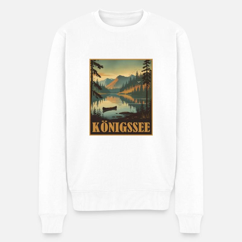 Koenigssee, Bavière - Pull Premium bio Homme - blanc