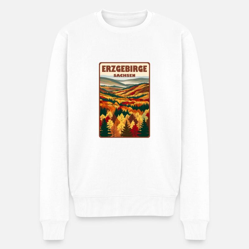 Erzgebirge Sachsen - Männer Premium Bio Pullover - Weiß