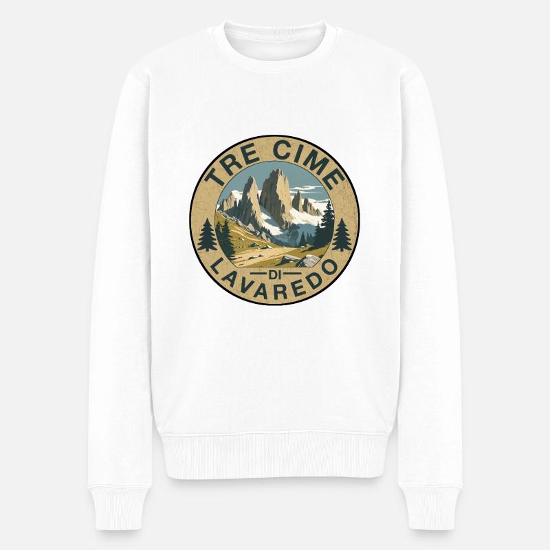 Tri Cime rund - Männer Premium Bio Pullover - Weiß