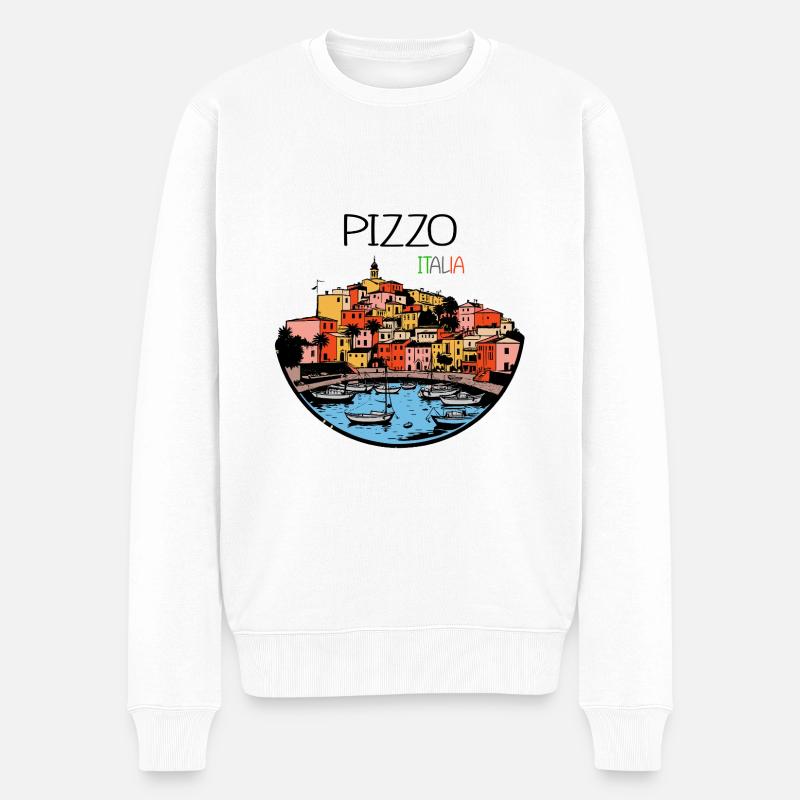 Pizzo, Calabre, Italie - Pull Premium bio Homme - blanc