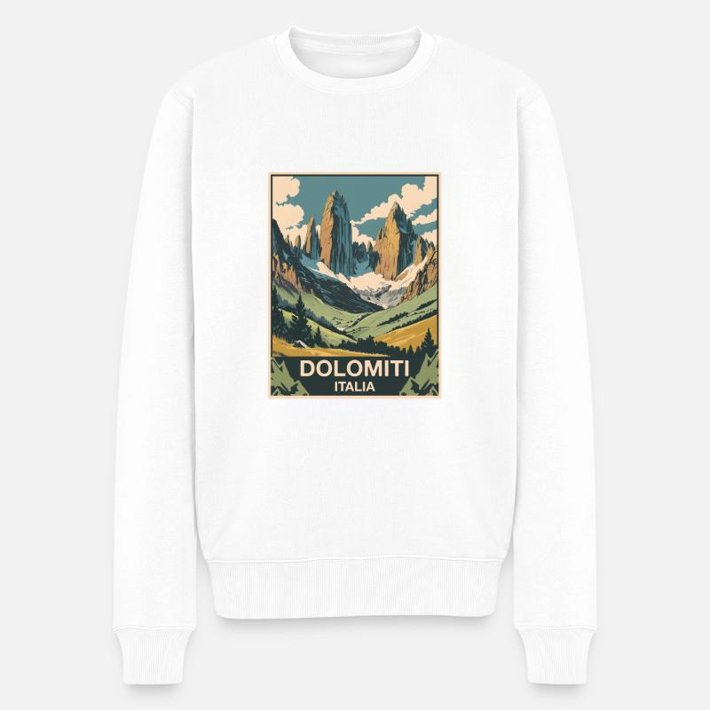 Dolomites 2 Pics carré - Pull Premium bio Homme - blanc
