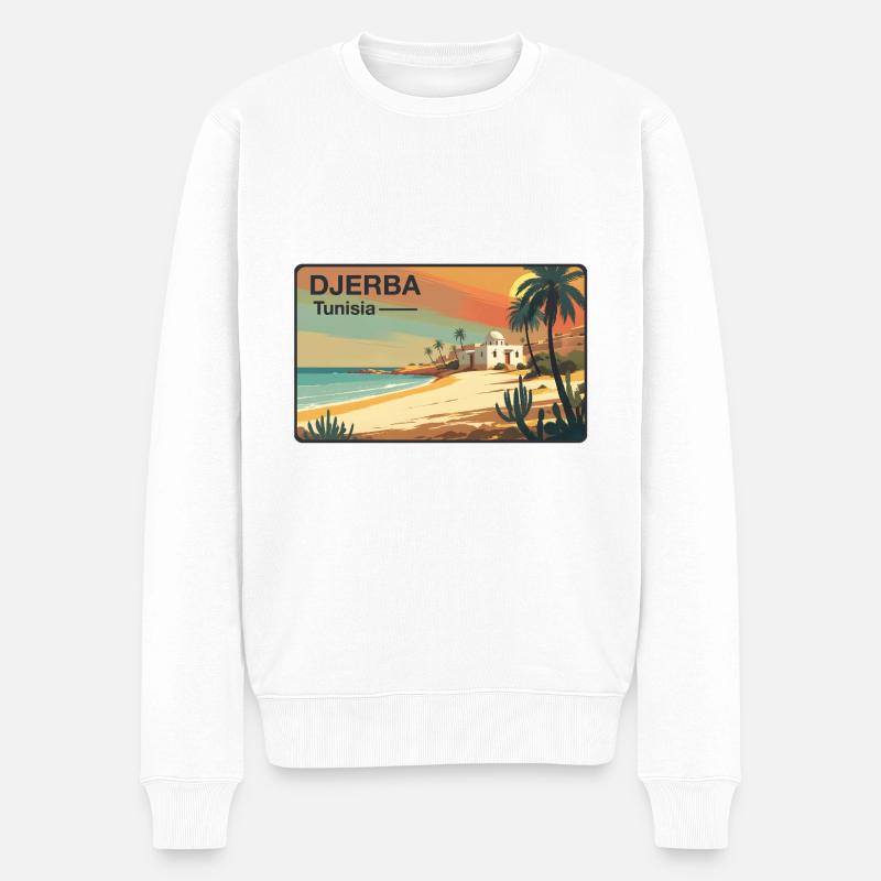 Djerba Tunesien - Männer Premium Bio Pullover - Weiß