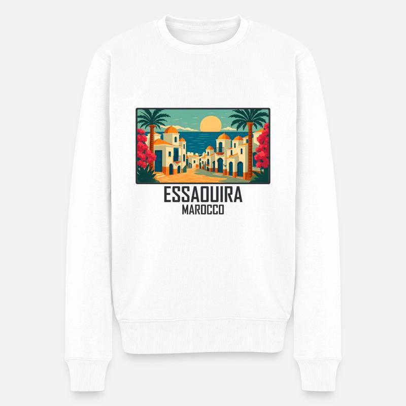 Essaouira Marokko - Männer Premium Bio Pullover - Weiß