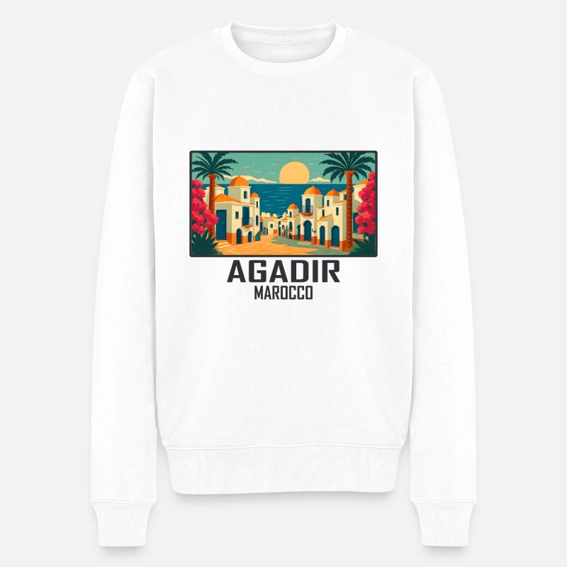 Agadir, Maroc - Pull Premium bio Homme - blanc
