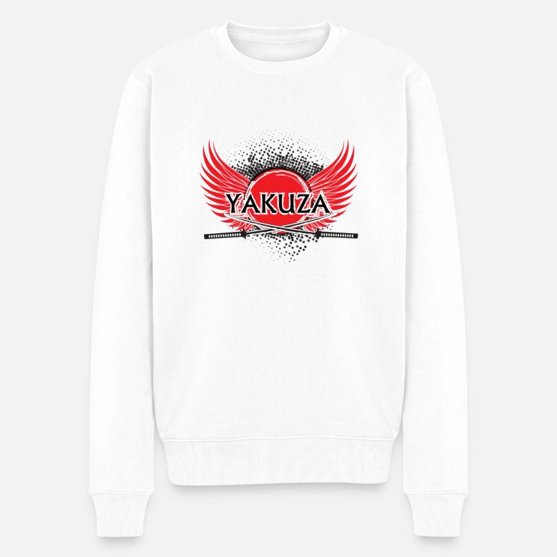 Yakuza Japan - Männer Premium Bio Pullover - Weiß