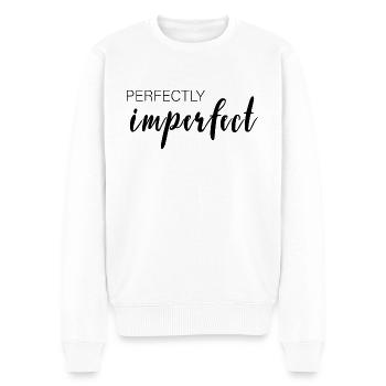 perfectly imperfect - perfekt unperfekt - Männer Premium Bio Pullover - Weiß - Vorne - Thijin (182cm)