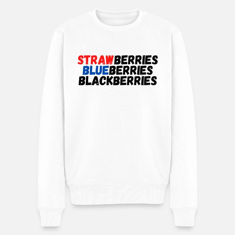Fraises, myrtilles, mûres - Pull Premium bio Homme - blanc