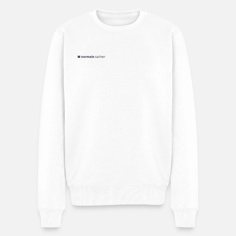 Normal Stuff Logo Bleu - Pull Premium bio Homme - blanc