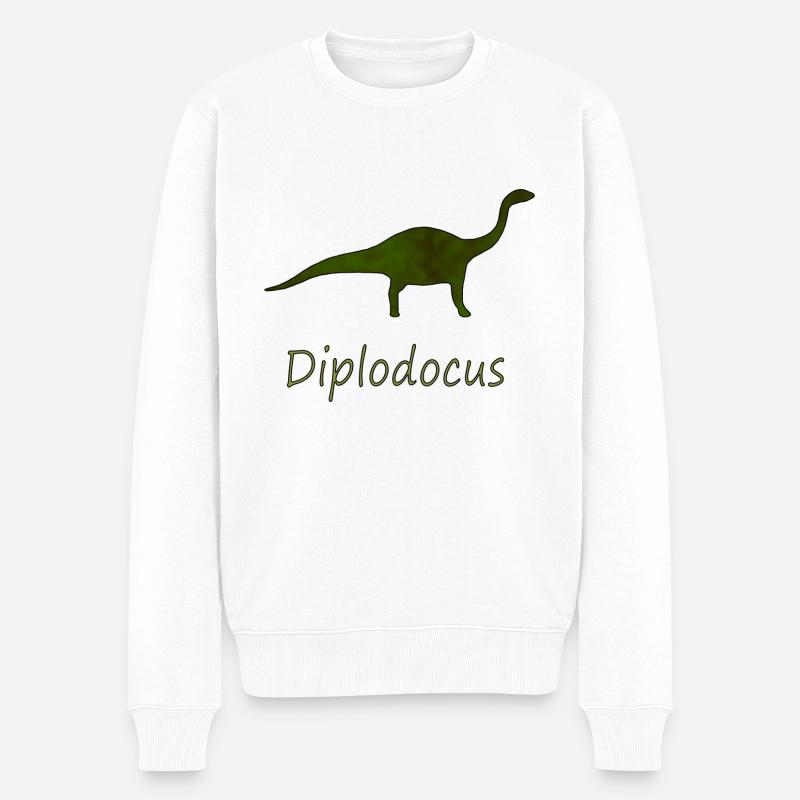 Diplodocus Dinosaurier Dino Geschenkidee - Männer Premium Bio Pullover - Weiß