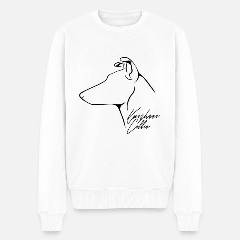 KURZHAAR COLLIE Profil Wilsigns Hunde Hund - Männer Premium Bio Pullover - Weiß