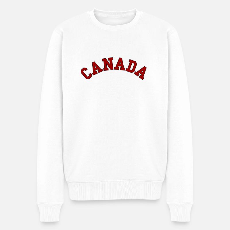 Canada College Schrift - Männer Premium Bio Pullover - Weiß