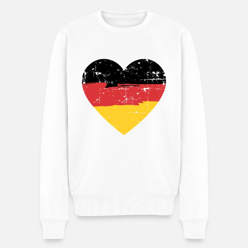 Drapeau du cœur de l’Allemagne - Pull Premium bio Homme - blanc