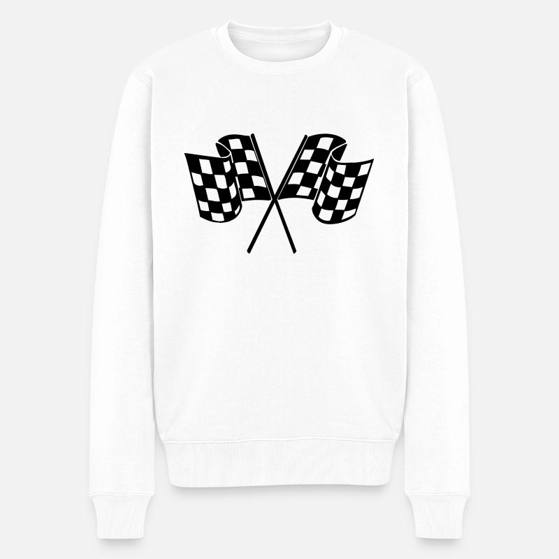 Drapeau Course Cible Voiture - Pull Premium bio Homme - blanc