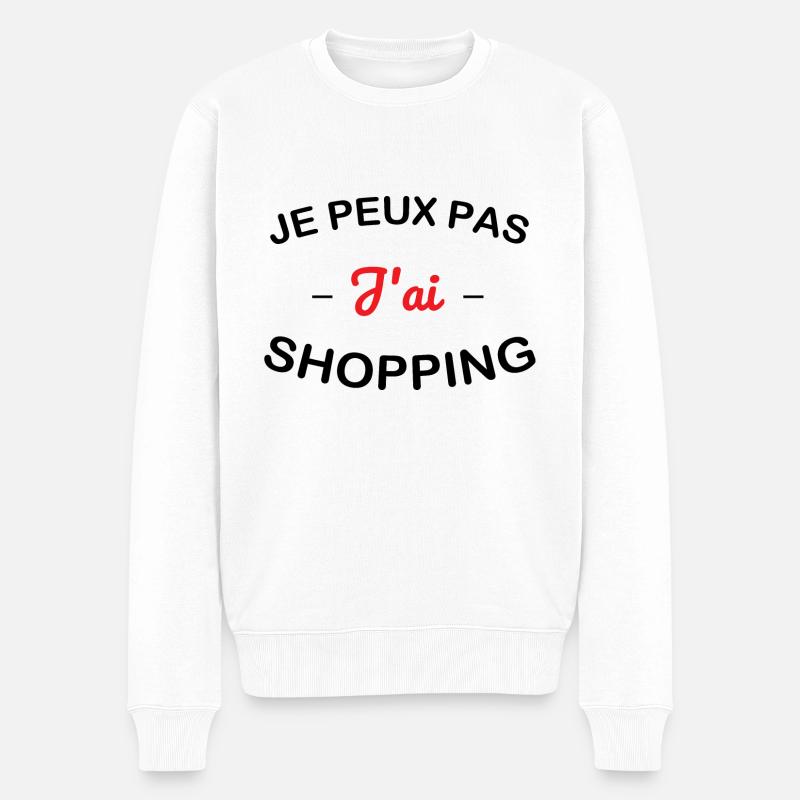 Je peux pas j'ai shopping - Pull Premium bio Homme - blanc