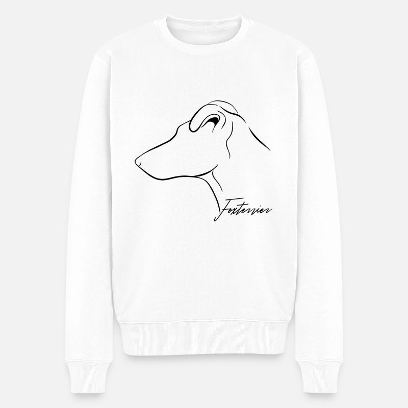 FOXTERRIER Kurzhaar Profil Wilsigns Hunde Hund - Männer Premium Bio Pullover - Weiß